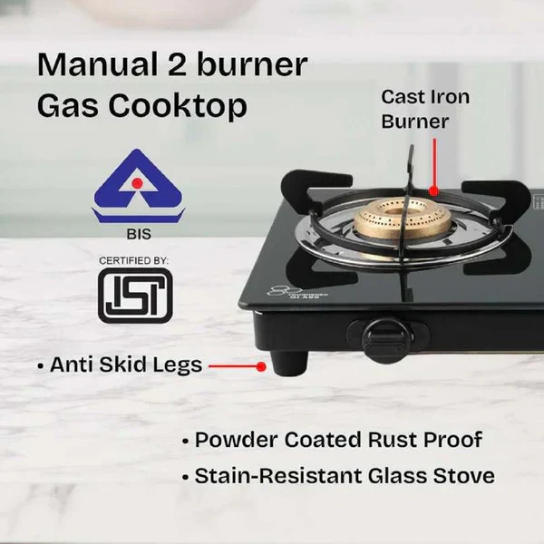 Burner Manual Compact With Toughened Glass Gas - Image 3