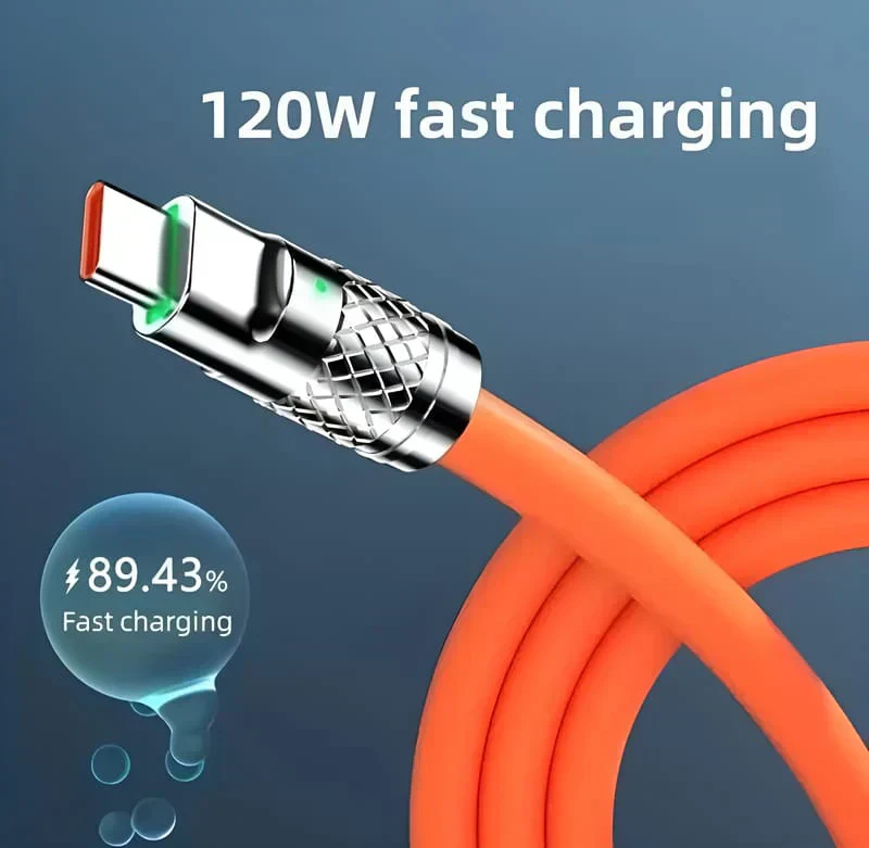 High-Speed Fast Charging & Data Sync Cable-Orange Edition - Image 3