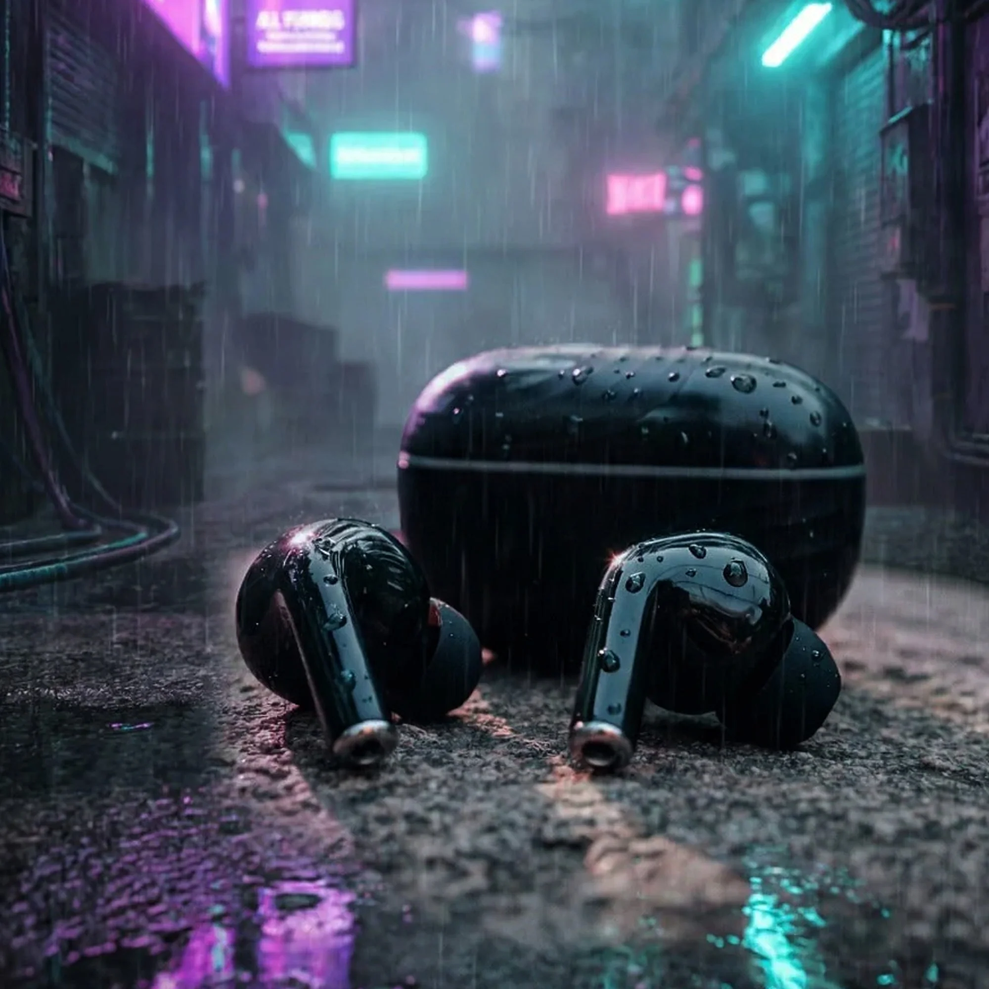 Pure Black Earbuds with Deep Bass, Quad Mic & 48H Playback - Image 7