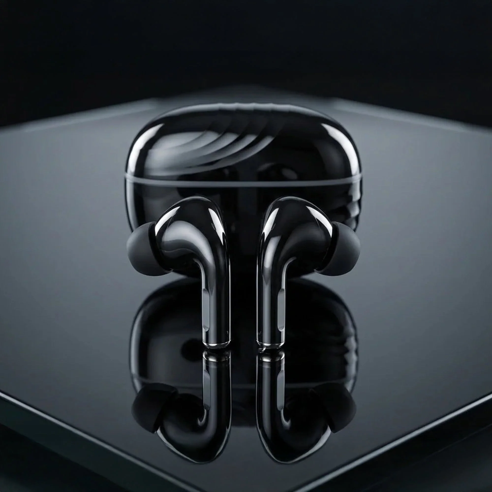 Pure Black Earbuds with Deep Bass, Quad Mic & 48H Playback - Image 9