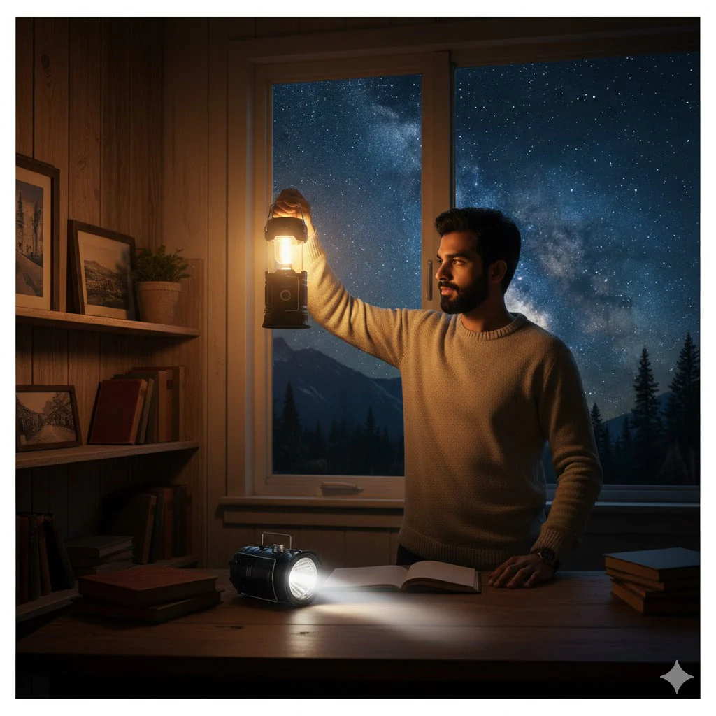 Rechargeable Solar Lantern with LED Torch & Power Bank- Camping & Emergency Light - Image 3