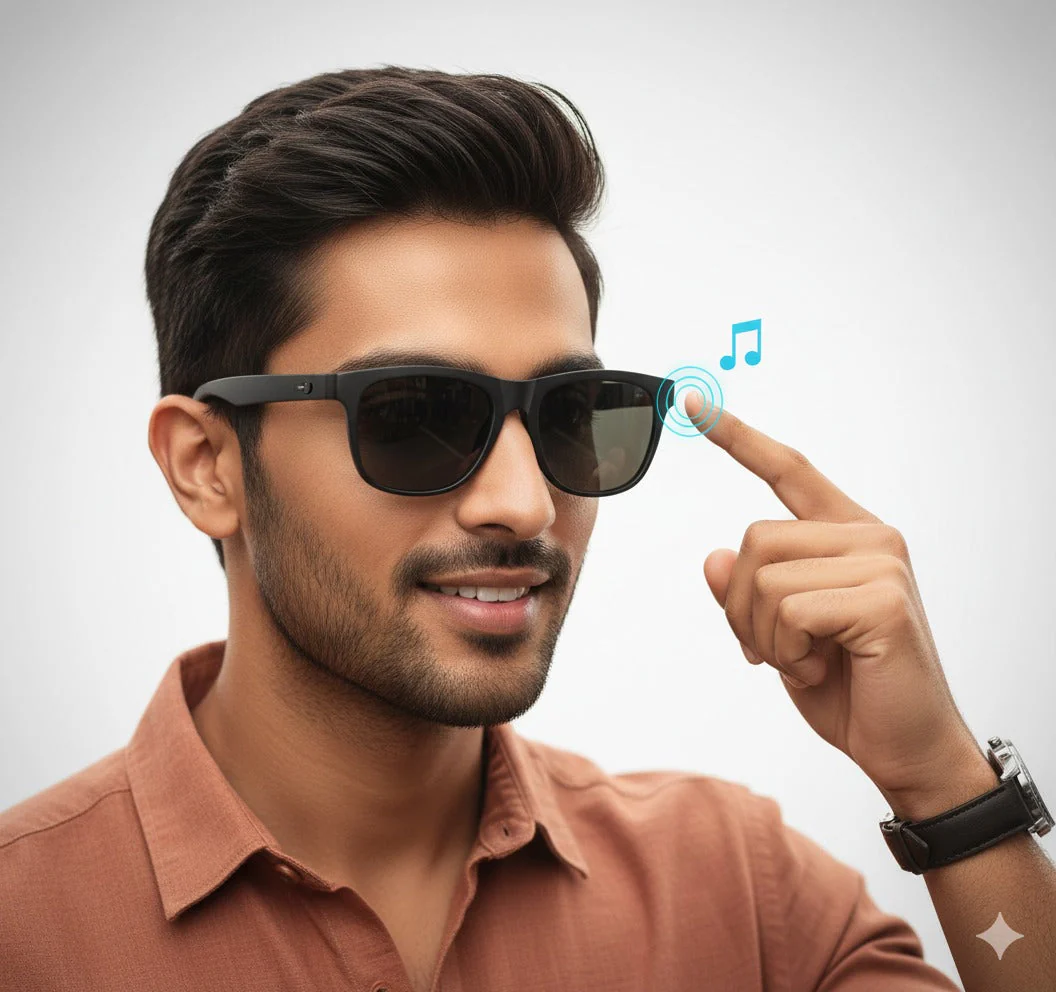 Smart Bluetooth Audio Glasses - Sunglasses with Built-in Mic & Speakers, Open Ear Wireless Headphones Smart Glasses for Adults, Solar-Powered Smart Sunglasses - Image 5