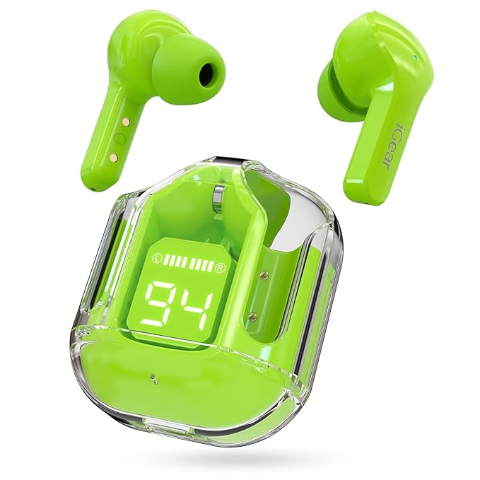 Transparent Ultrapods Max TWS Earbuds with LED Display Case - Image 7