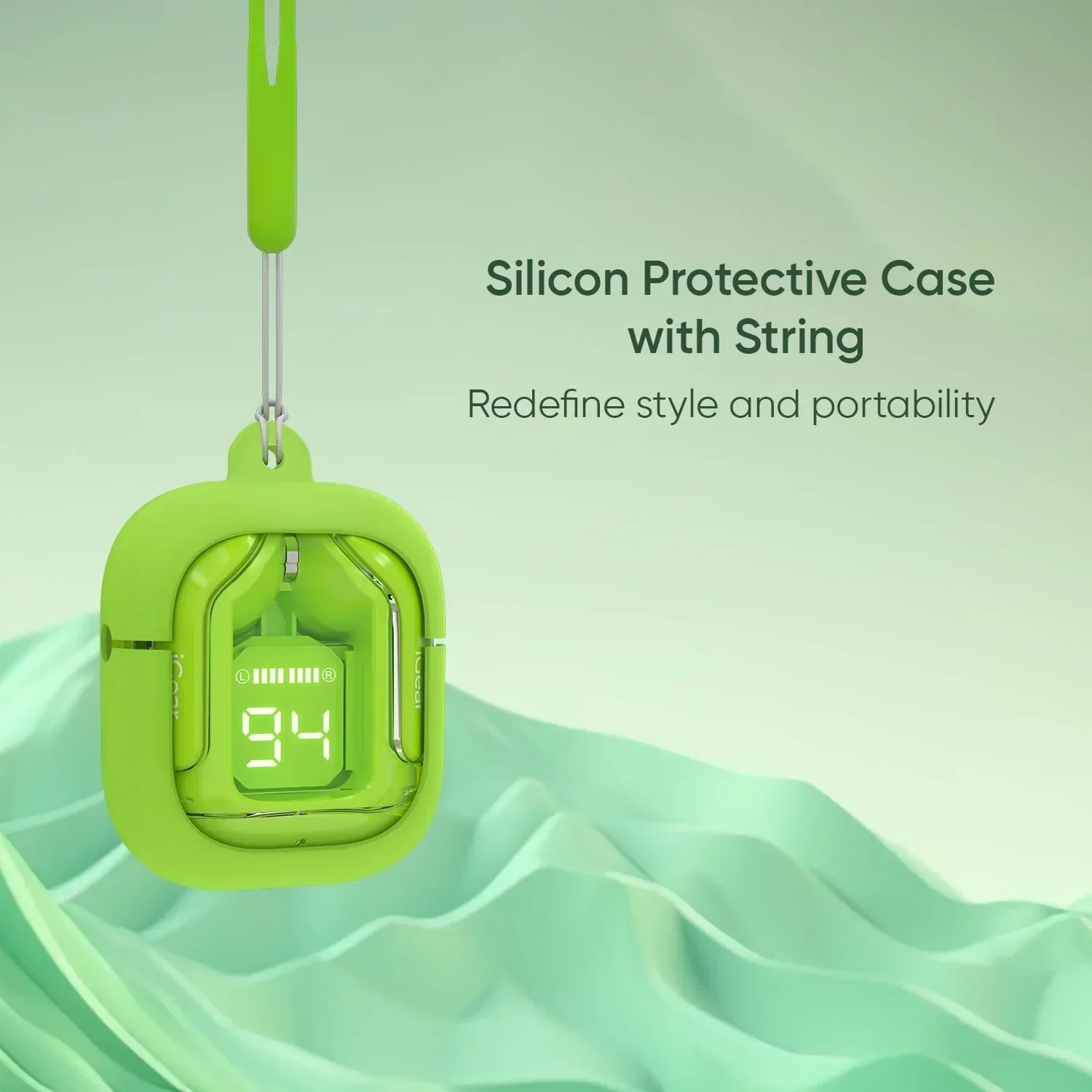 Transparent Ultrapods Max TWS Earbuds with LED Display Case - Image 8