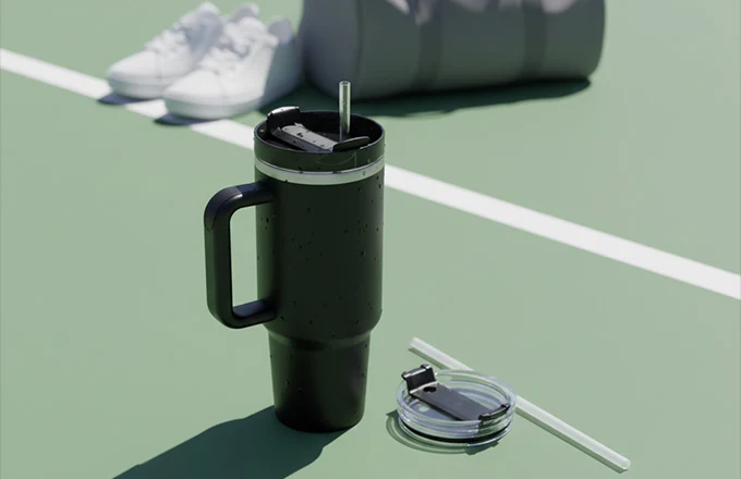 UltraCool 1.2L Steel Tumbler – Sip Hot & Cold in Style! With Handle & Straw - Image 3