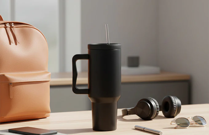 UltraCool 1.2L Steel Tumbler – Sip Hot & Cold in Style! With Handle & Straw - Image 4