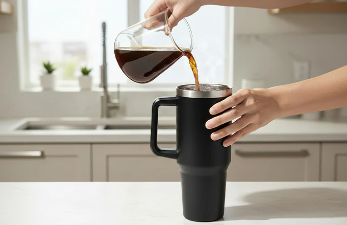 UltraCool 1.2L Steel Tumbler – Sip Hot & Cold in Style! With Handle & Straw - Image 5