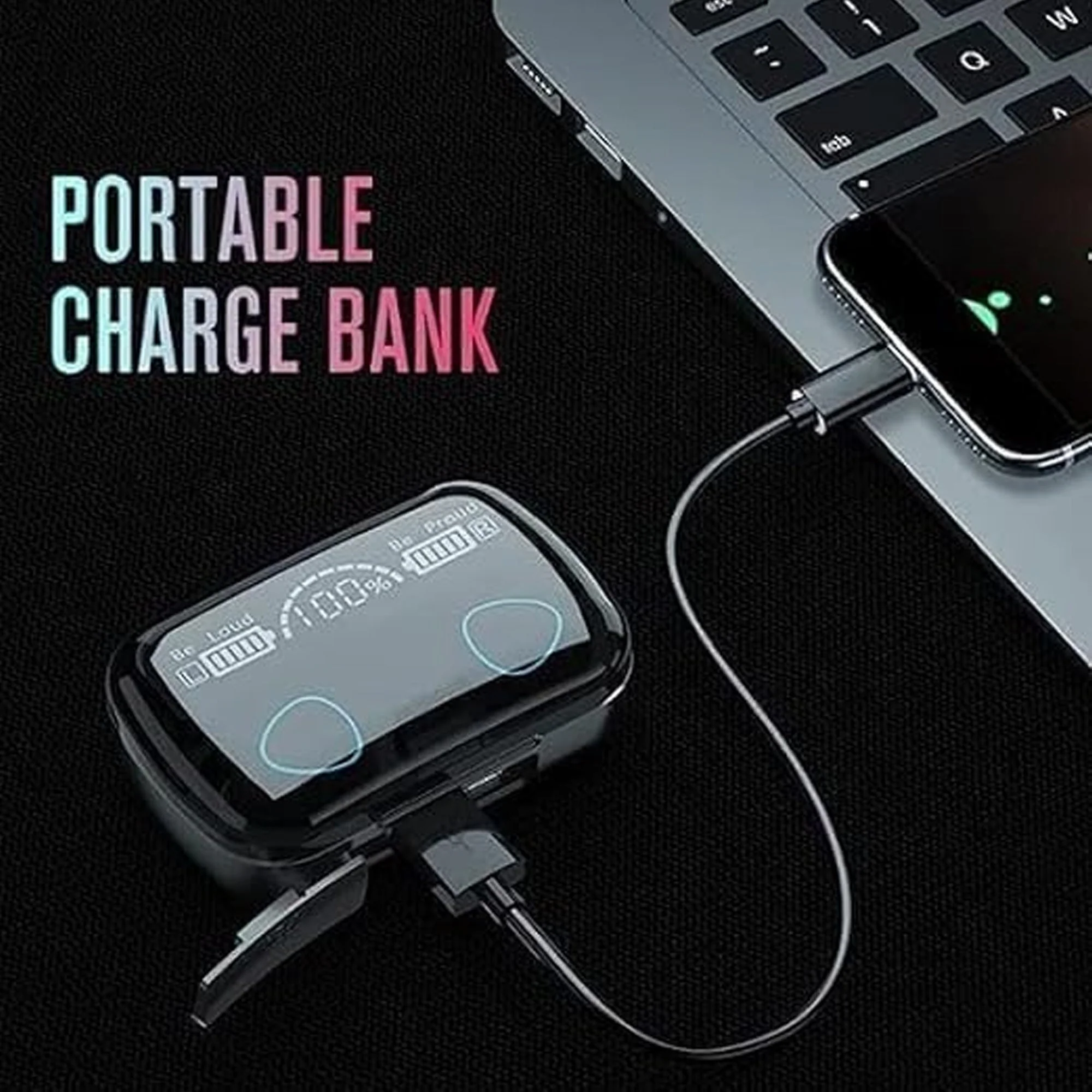 Wireless Bluetooth Earbuds with Noise Reduction & In-built Powerbank - Image 4