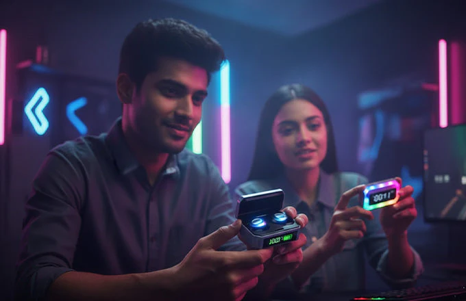 Wireless Bluetooth Earbuds with Powerbank Case and Display Clock - Image 5